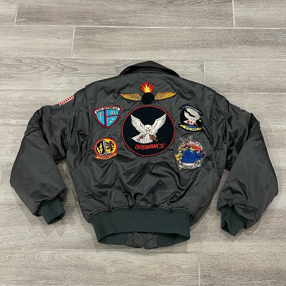 VTG 70’s U.S. Navy Aviation CWU-45/P USS Midway CV-41 Patched Flight Jacket